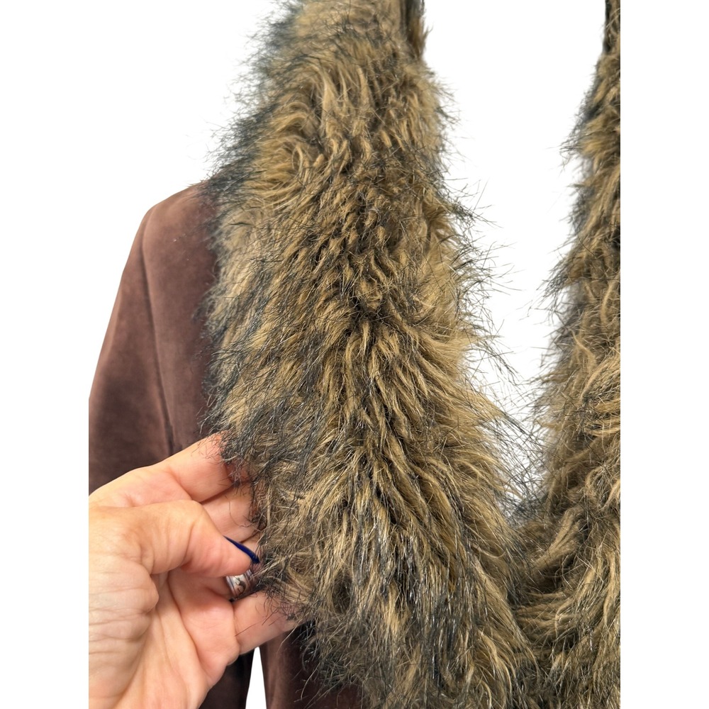 Vintage Wilsons Leather Penny Lane Suede Coat Y2K Faux Fur Collar M Rocker Boho - Picture 3 of 16